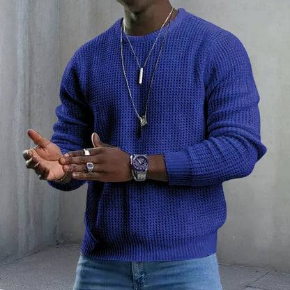 Men's Crewneck Sweater Soft Casual Sweaters Classic Long Sleeve Pullover Sweaters with Ribbing Edge