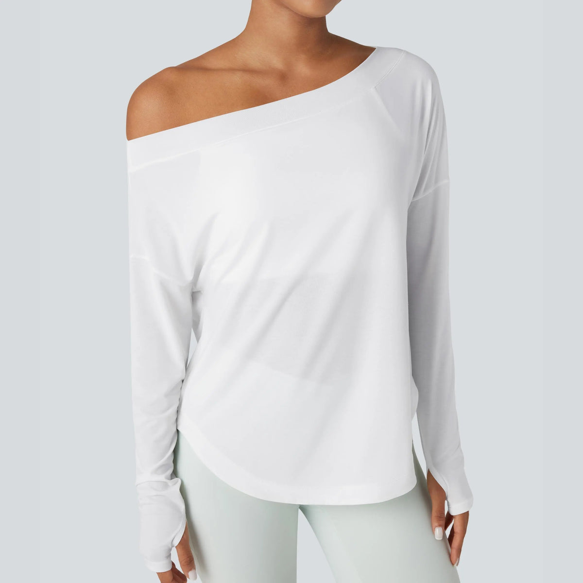 Women's One-Shoulder Quick-Dry Yoga Top with Built-In Bra