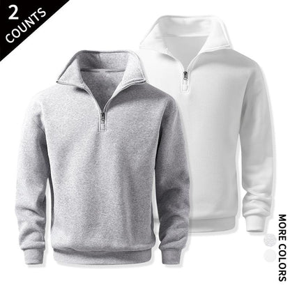Men's Cozy Quarter-Zip Sweatshirts, Single or 2-Pack