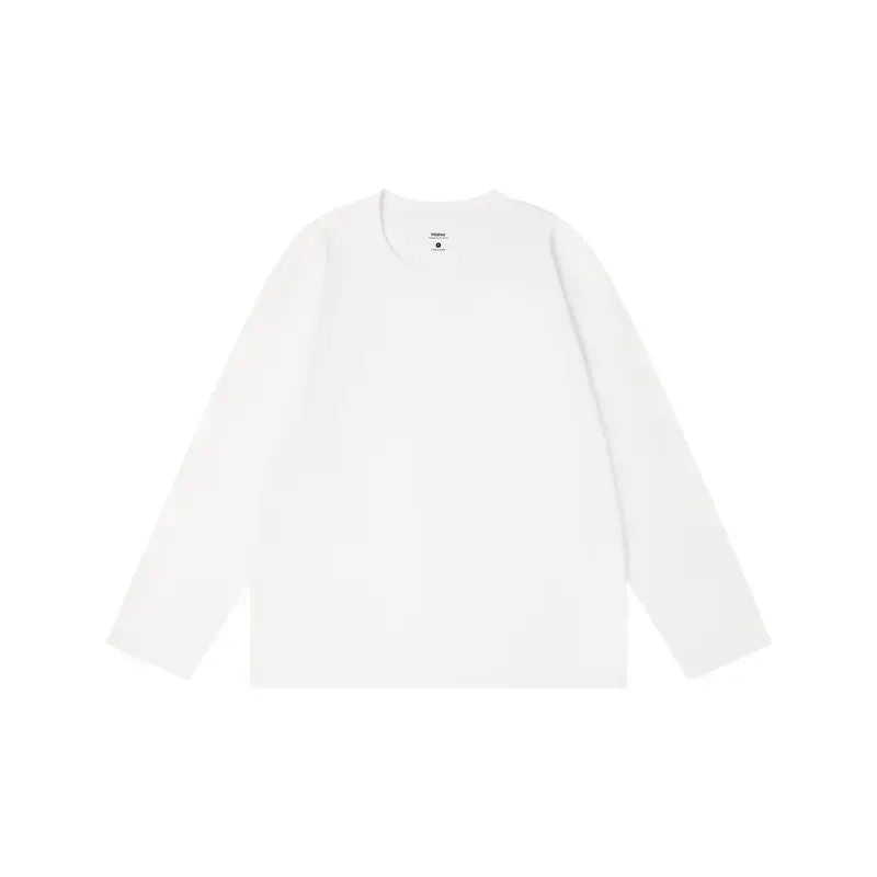 Unisex Retro 100% Pure Cotton Heavyweight Plant-Dyed Long Sleeve Crewneck T-Shirt