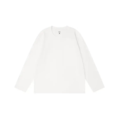 Unisex Retro 100% Pure Cotton Heavyweight Plant-Dyed Long Sleeve Crewneck T-Shirt