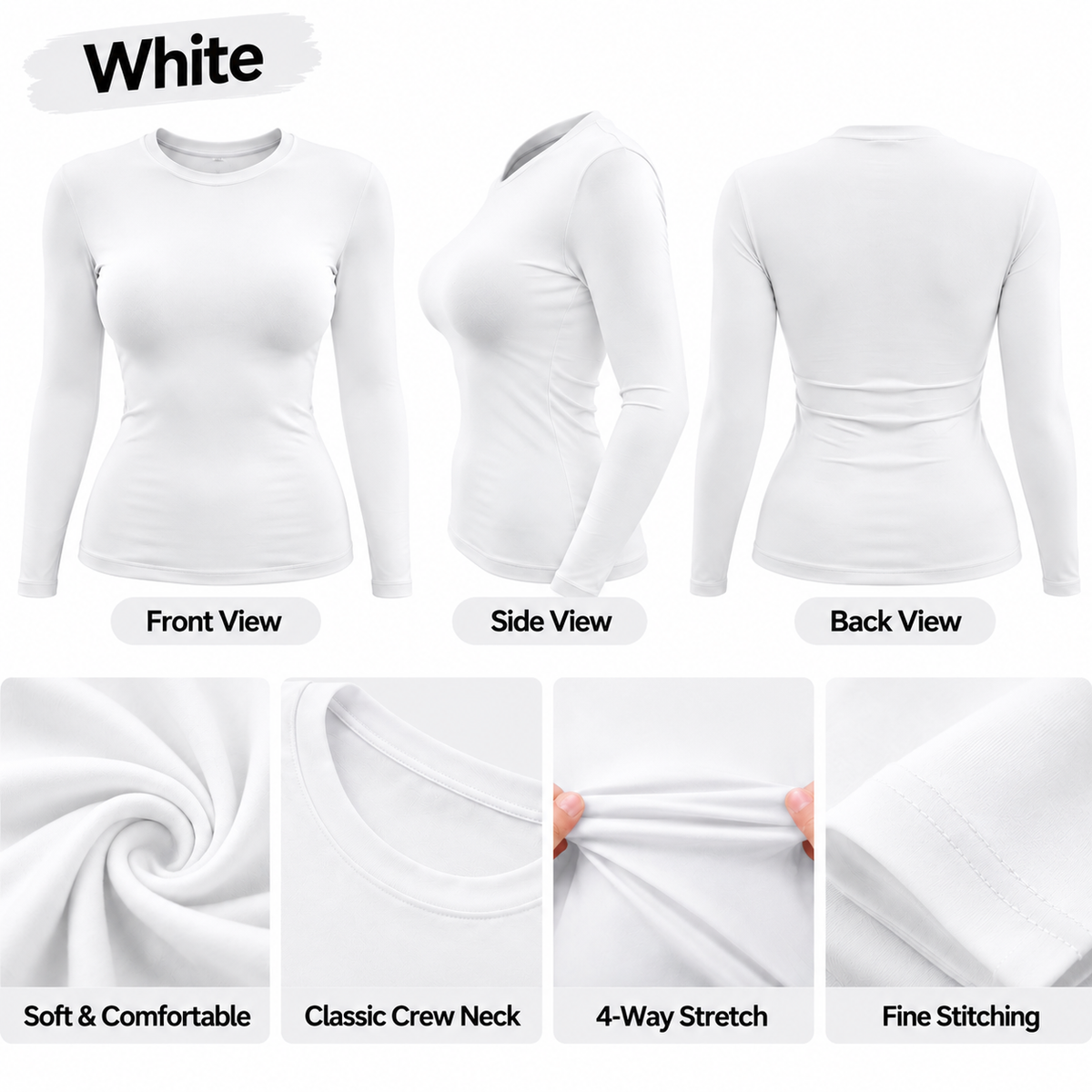 🏭 FACTORY LIMITED-TIME SALE ⚡ FINAL SALE – 4 FOR $24.99! Women's Soft Stretch Long Sleeve Tops