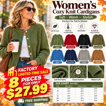 🏭 FACTORY LIMITED-TIME SALE ⚡ FINAL SALE – 8 FOR $26.99! WOMEN'S Cozy Knit Cardigans
