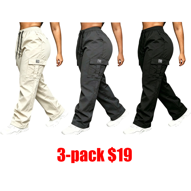 Women's 3-Pack Loose Cargo Pants – International shipping available