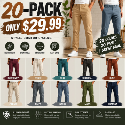 Men's Stretch Straight-Leg Golf Pants