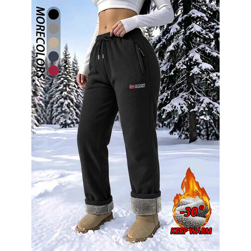 Damen-Thermohose aus 100 % Baumwolle mit warmem Fleecefutter