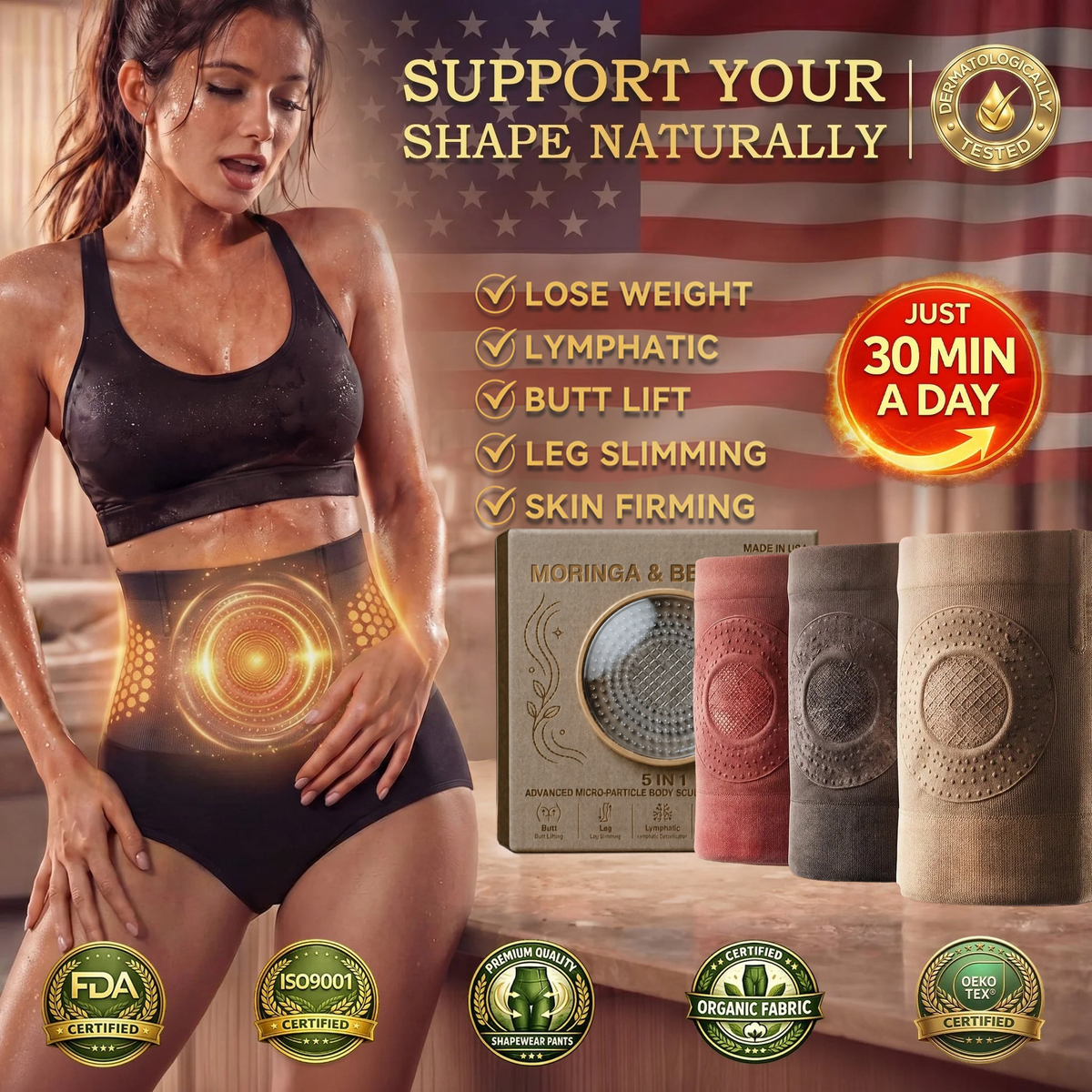 🔥 LIMITED-TIME CLEARANCE ⚡ 3 FOR ONLY $23.99! 2026 Moringa & Berberine 4-in-1 Micro-Particle Shaping Shorts