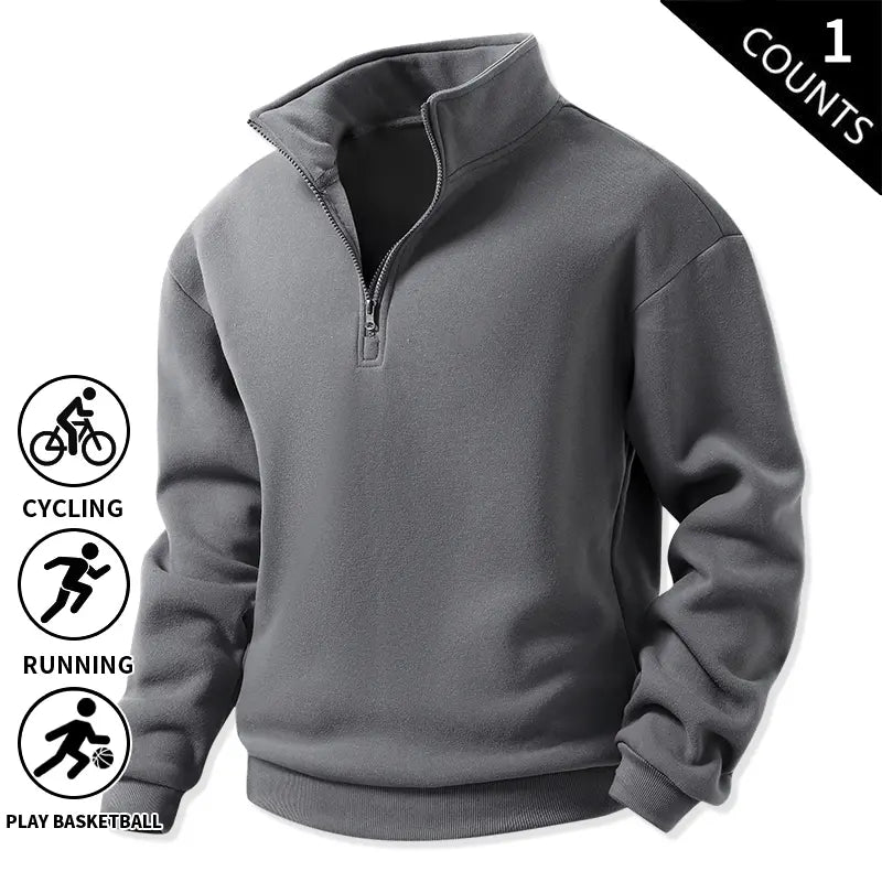 Men's Quarter-Zip Fleece Sweatshirts – Single or 3-Pack