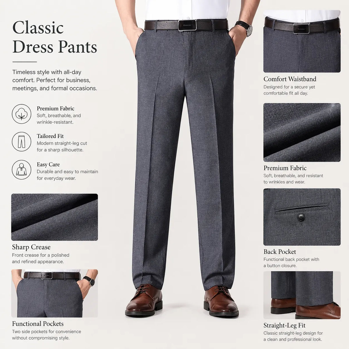 2026Men's Classic Ice Silk High Waist Comfort Pants