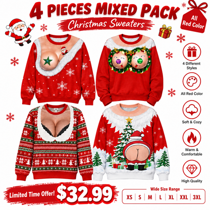 🔥 BUY 2, GET 2 FREE! ONLY $25.99 – Limited-Time Sale! Custom Funny Ugly Christmas Sweatshirt – Personalized Gift for Mom, Wife, Daughter & Besties