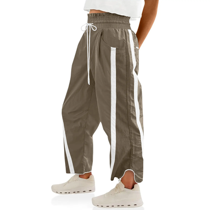 Women's Loose Barrel Pants – Quick Dry Lightweight Hiking Travel Workout Running Comfy Lounge Pants with Pockets for Summer