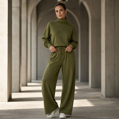 Soft-Touch Turtleneck Two-Piece Set
