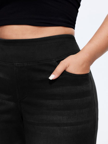 🔥 MAJOR SALE-Stretchy Pull-On Wide-Leg Knit Jeans