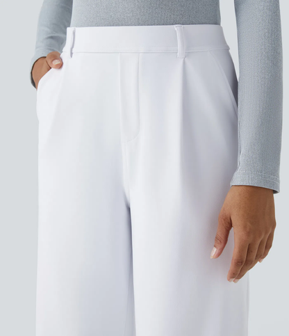 🔥 LAST DAY SALE  High‑Waist Straight‑Leg Tailored Trousers with Side Pockets