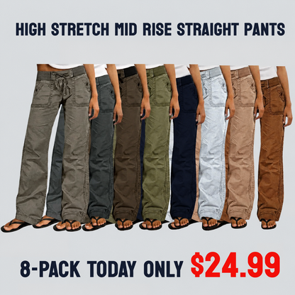 🔥🔥 women-s-high-stretch-mid-rise-straight-pants