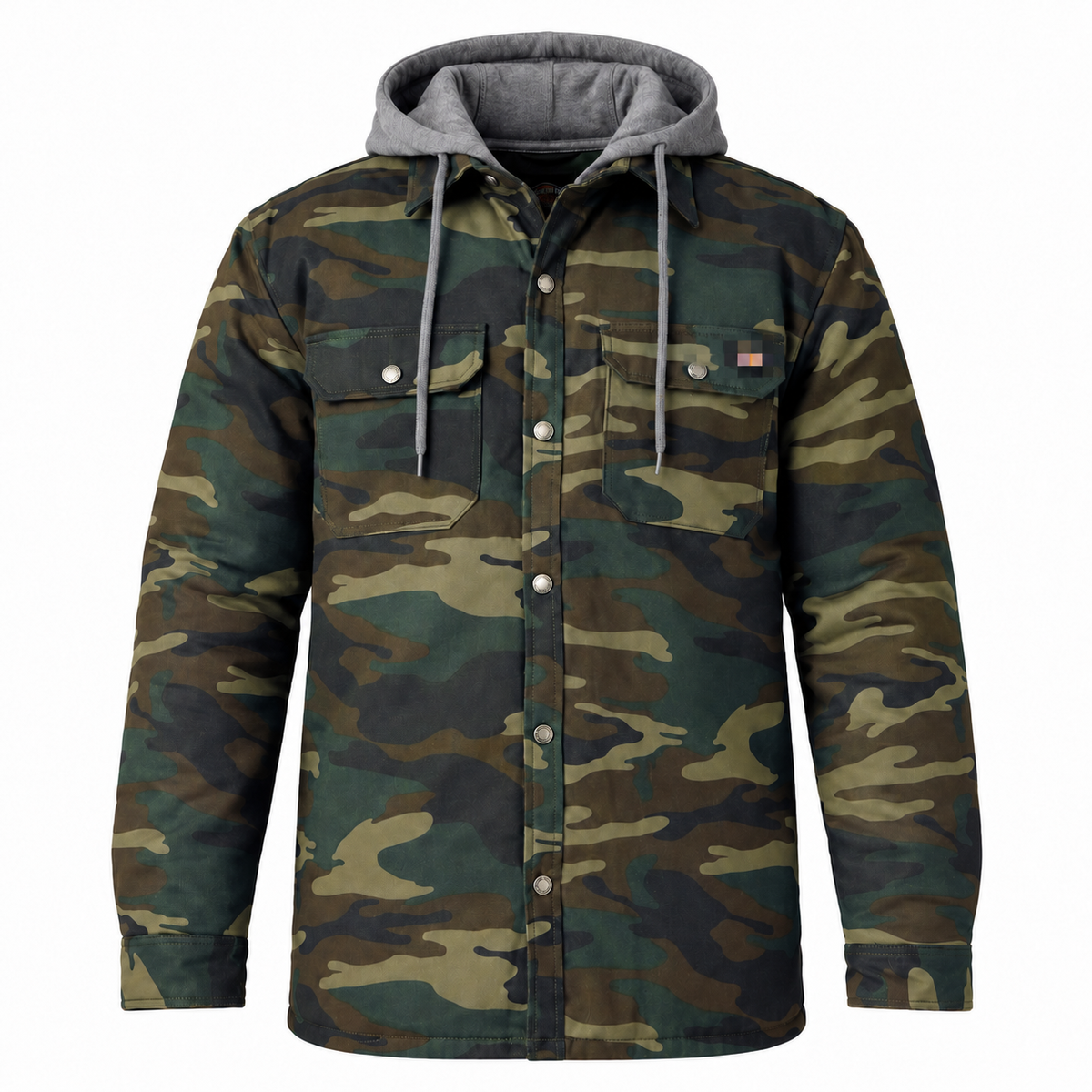 Water Repellent Duck Hooded Shirt Jacket for Men