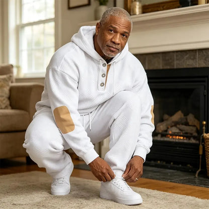 Men's 2-Piece Textured Hoodie Tracksuit