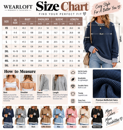 🍂 FALL SPECIAL |🔥 8 FOR ONLY $29.99! Women's Striped Patchwork Oversized Sweatshirts – Cozy Drop Shoulder Casual Tops