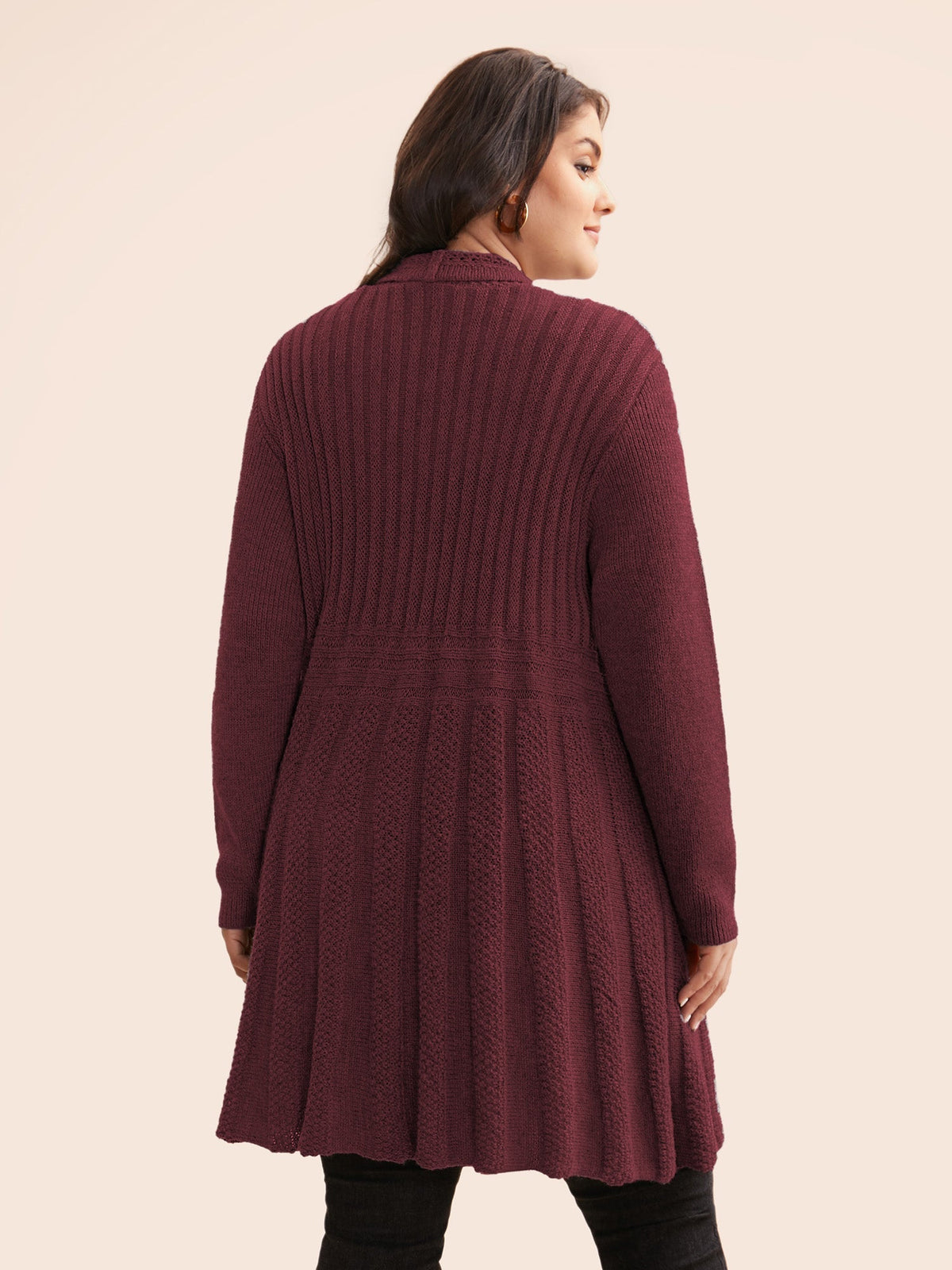 🔥 MAJOR SALE-Women's Textured Long Cardigan – Relaxed Kimono-Style Open Front Sweater