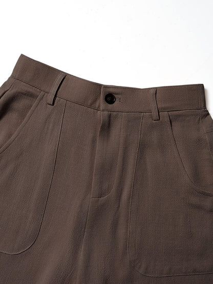 Women's Summer Linen Breathable Lightweight Palazzo Pants Flowy Wide Straight Leg Beach Trousers