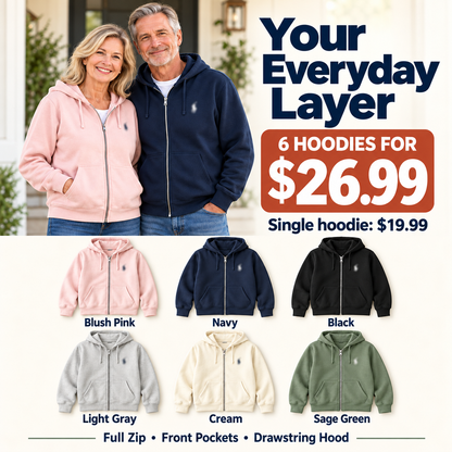 🍂 Unisex Classic Full-Zip Hoodies with Pockets 🔥 Everyday Comfort | Clearance Bundle Deal