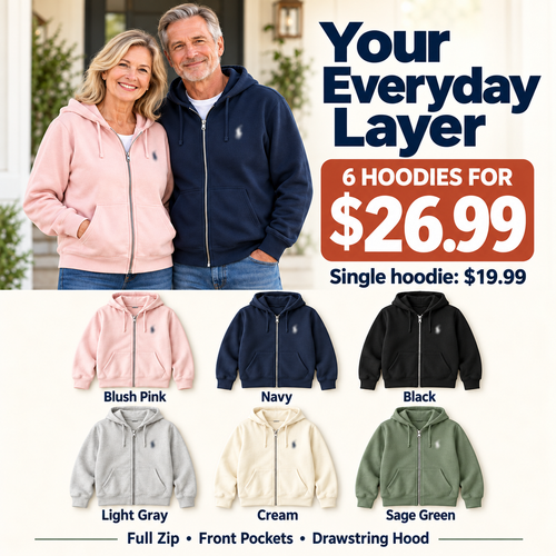 🍂 Unisex Classic Full-Zip Hoodies with Pockets 🔥 Everyday Comfort | Clearance Bundle Deal