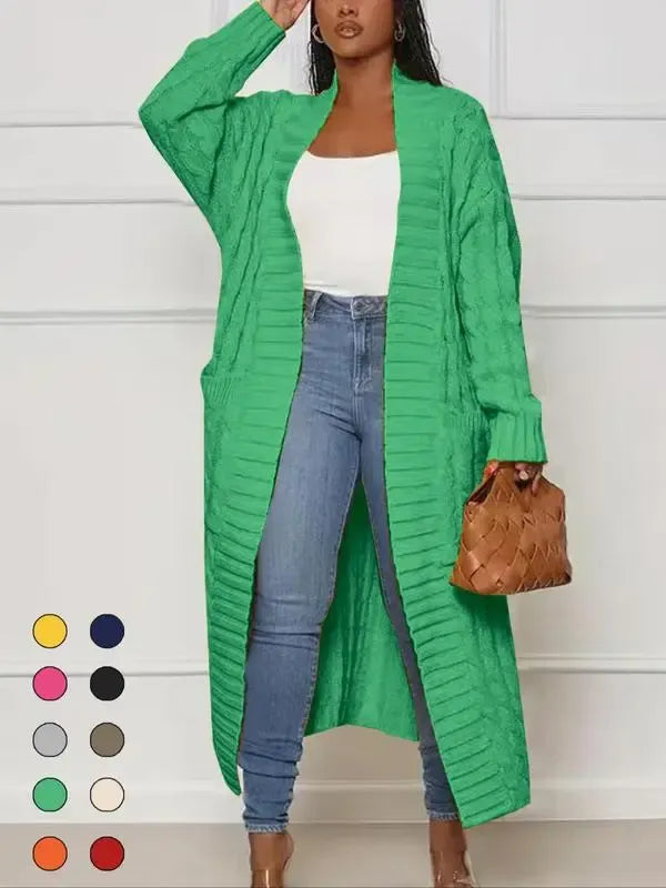 Women's Long Cardigan 2026 Oversized Coat Long Sleeve Open Cardigan Knitted Extra