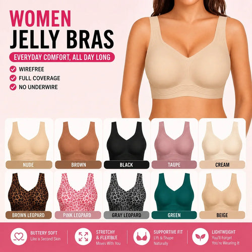 🔥 Clearance Sale — Limited Stock! 🔥Women Jelly Bras Wirefree Full Coverage No Underwire