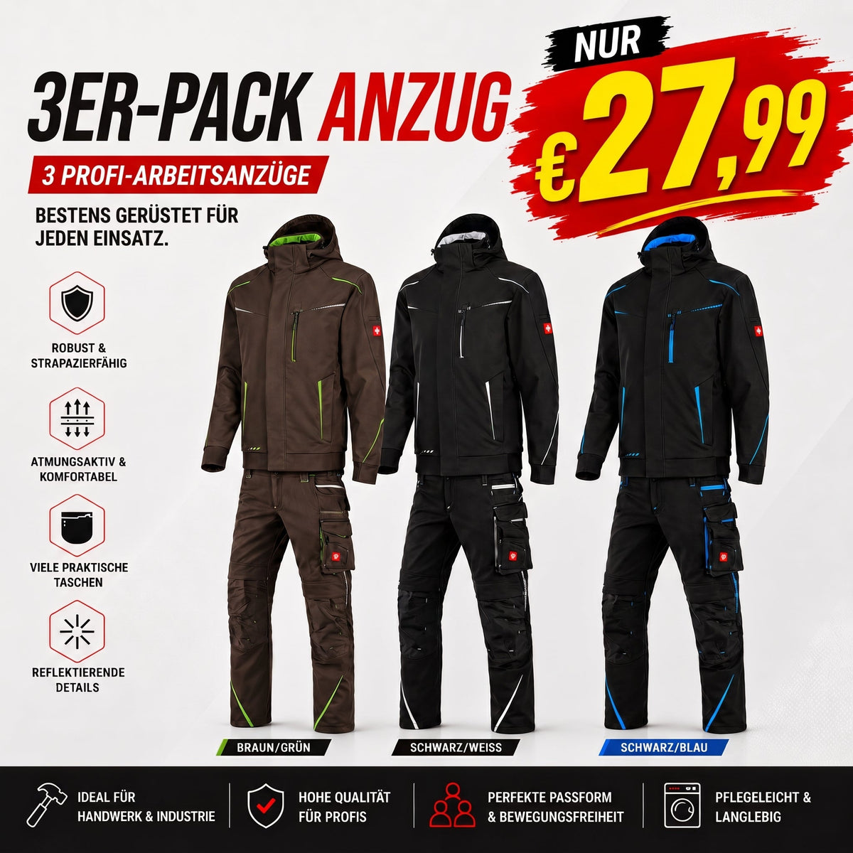 ☀️ WINTER-SALE IM SOMMER ❄️ Softshelljacke × Bundhose e.s.motion 2020 Set