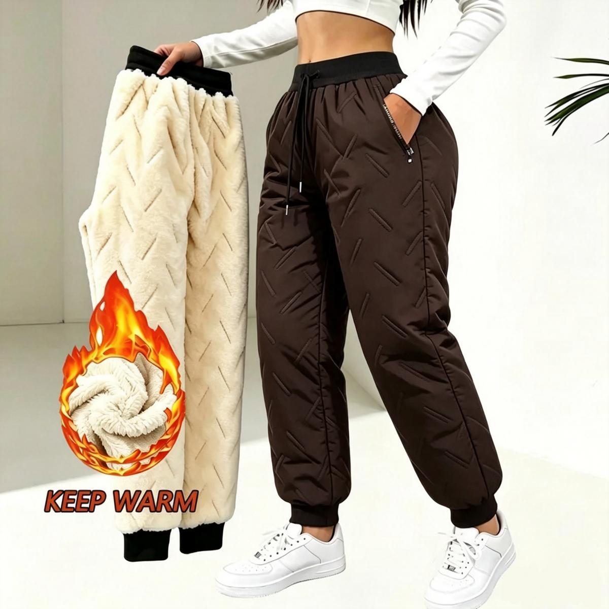 Women's Winter Fleece-Lined Thick Casual Pants