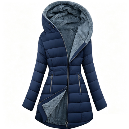 Women's Long Sleeve Furry Puffer Down Jacket
