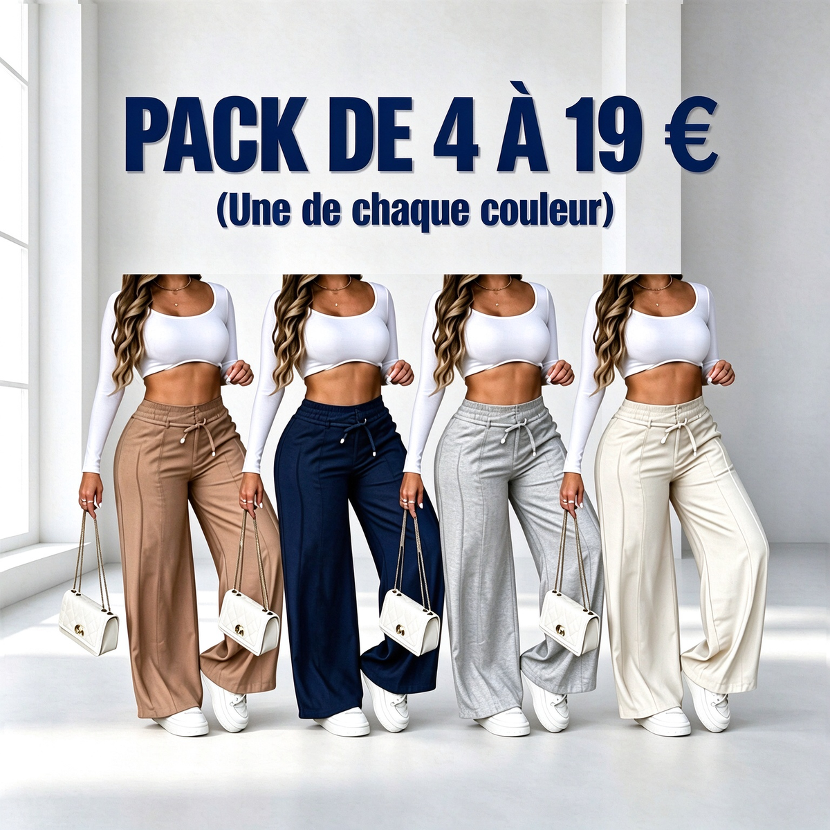 Pantalon Femme Fluide à Jambes Larges – Coupe Décontractée & Élégante