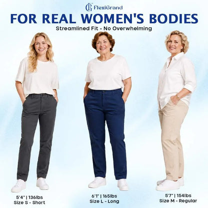 Women Multi-Pocket Stretch Comfort Pants