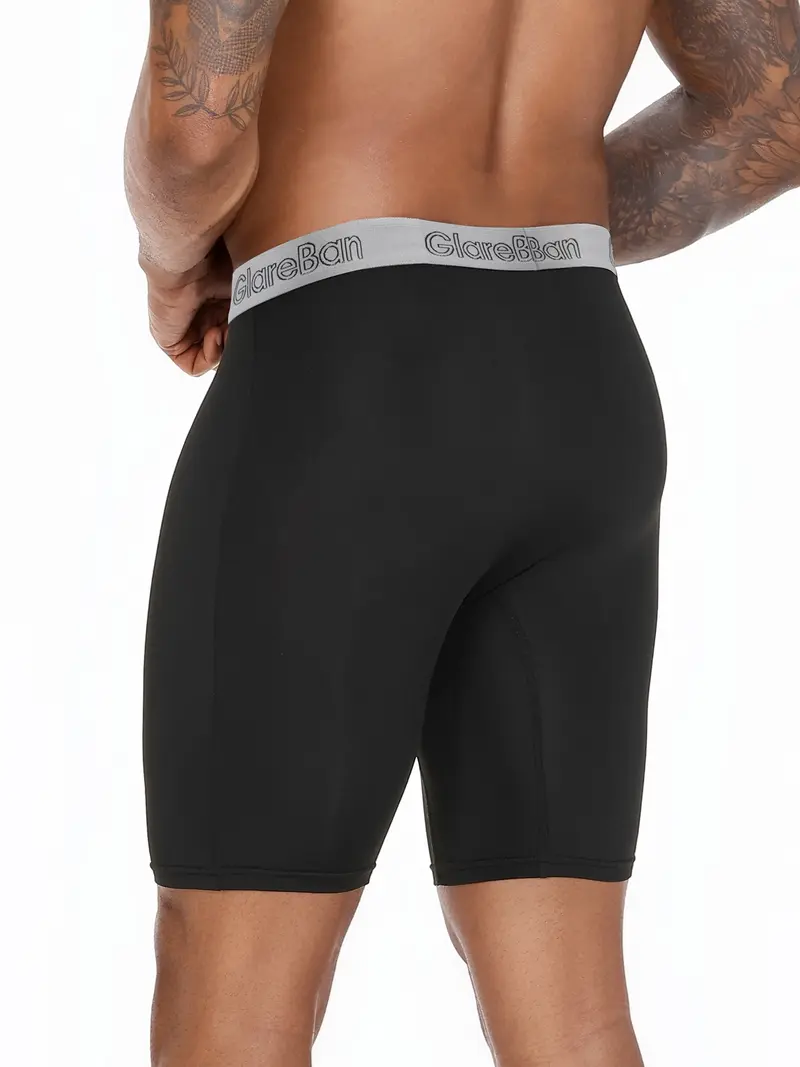 10-Pack Men's Long-Leg Quick-Dry Sports Boxer Briefs – Soft Stretchy Gym Workout Underwear