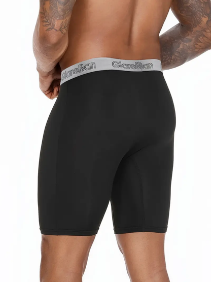 10-Pack Men's Long-Leg Quick-Dry Sports Boxer Briefs – Soft Stretchy Gym Workout Underwear