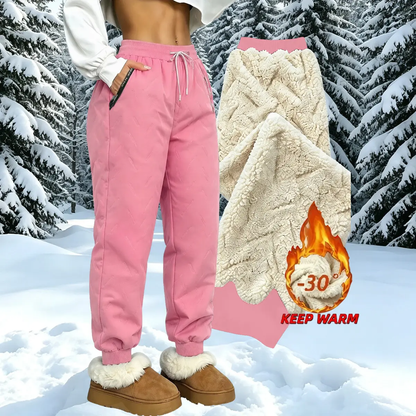 Women's Fleece Jogger Pants – Warm Winter Athletic Pants with Zip Pockets, Worldwide Shipping