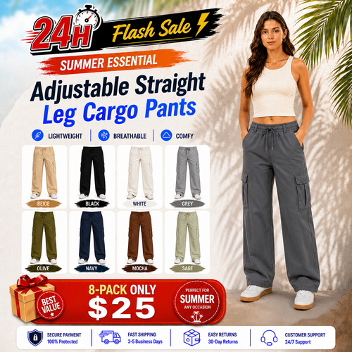 Adjustable Straight Leg Cargo Pants