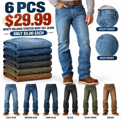 Men's Relaxed Stretch Boot Cut Jeans
