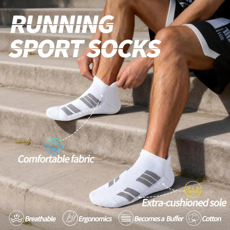 Men's 6-Pair Thick No-Show Athletic Ankle Socks with Terry Sole