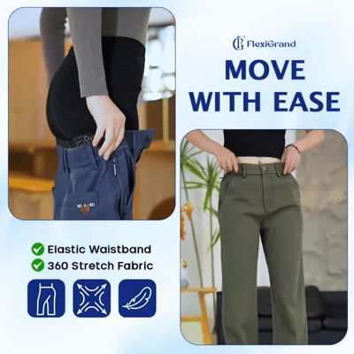 Women Multi-Pocket Stretch Comfort Pants