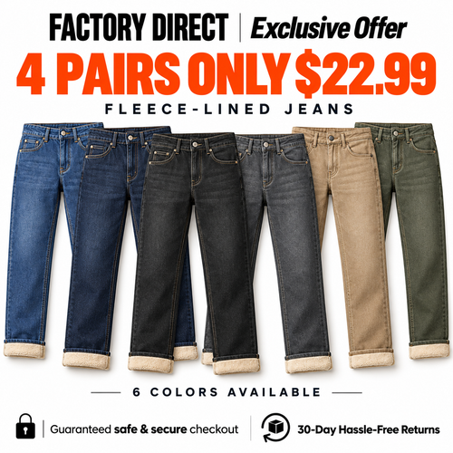 👖 Men's Fleece-Lined Straight-Leg Jeans 🔥 2 Pairs for $19.99 | 4 Pairs for $22.99 | BEST VALUE: 6 Pairs for $24.99