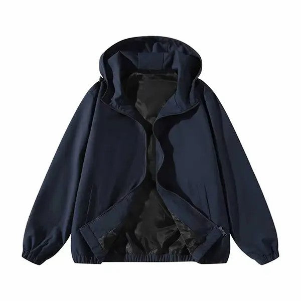 Unisex Vintage Washed Zip Up Hoodie – Retro Streetwear Casual Jacket