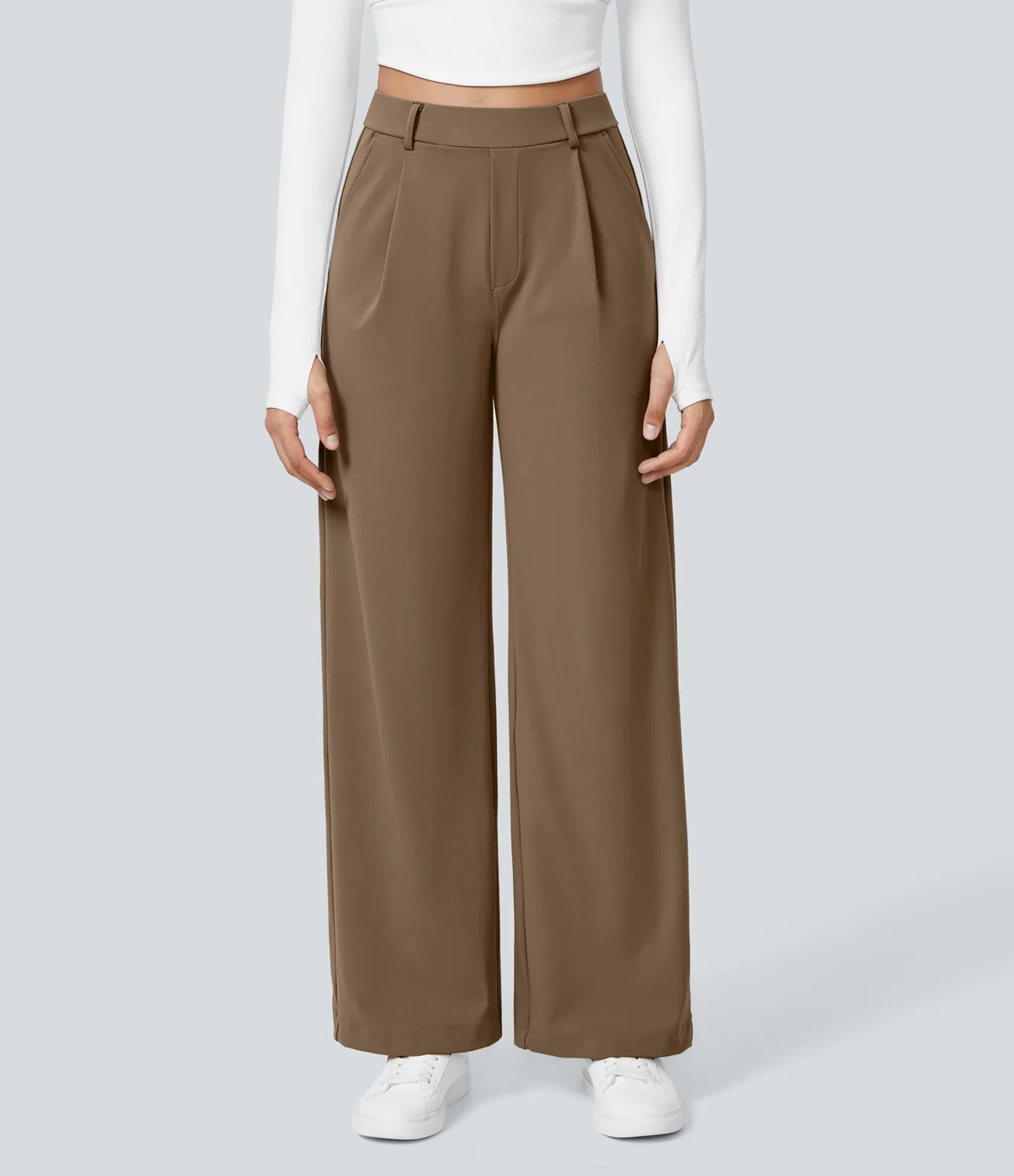 🔥 LAST DAY SALE  High‑Waist Straight‑Leg Tailored Trousers with Side Pockets