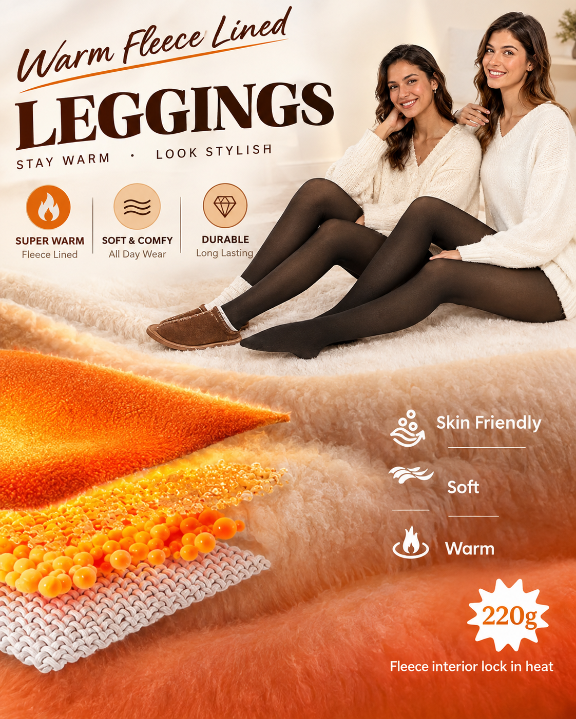 Magische Thermo-Leggings mit Fleece-Futter
