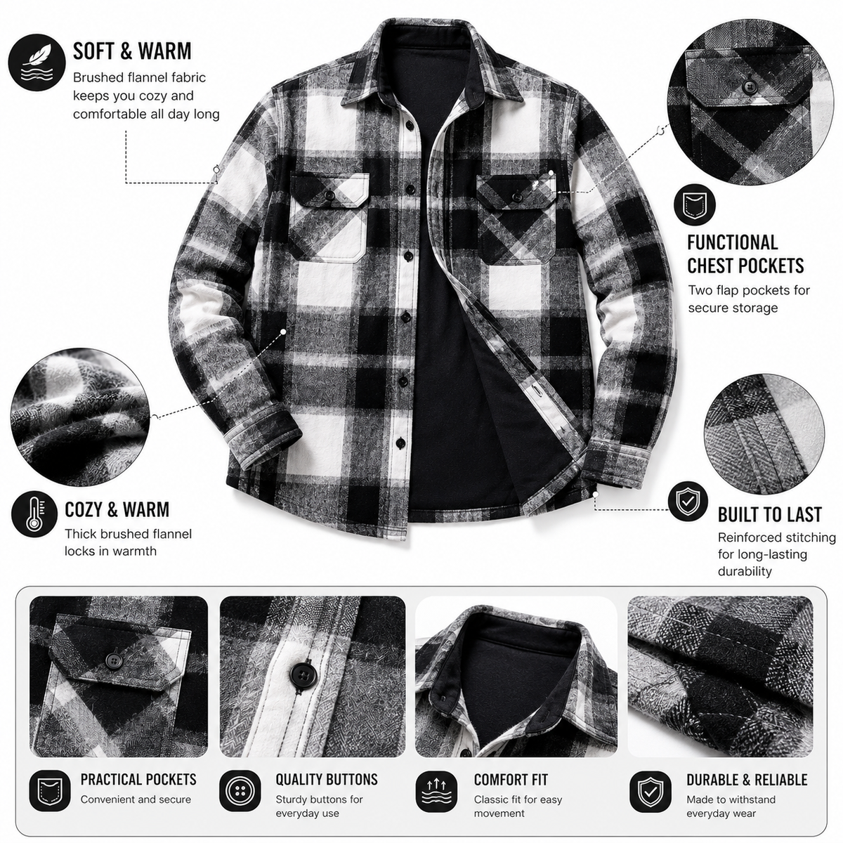 Men's Relaxed Plaid Flannel Shirt