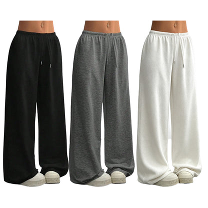Solid Color Oversized Sports Pants Loose Lounge Pants