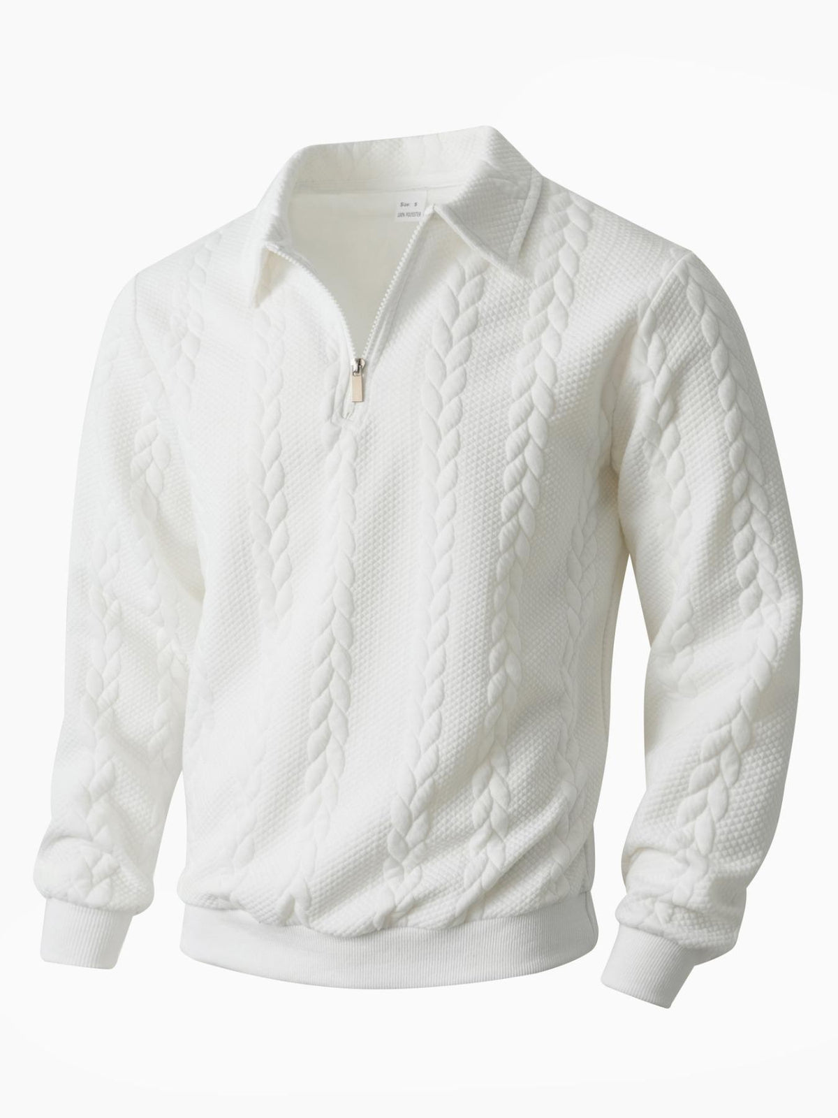 Men's Outfits Knitted Polo Neck Long Sleeve Fitted Knitwear Sweatshirt