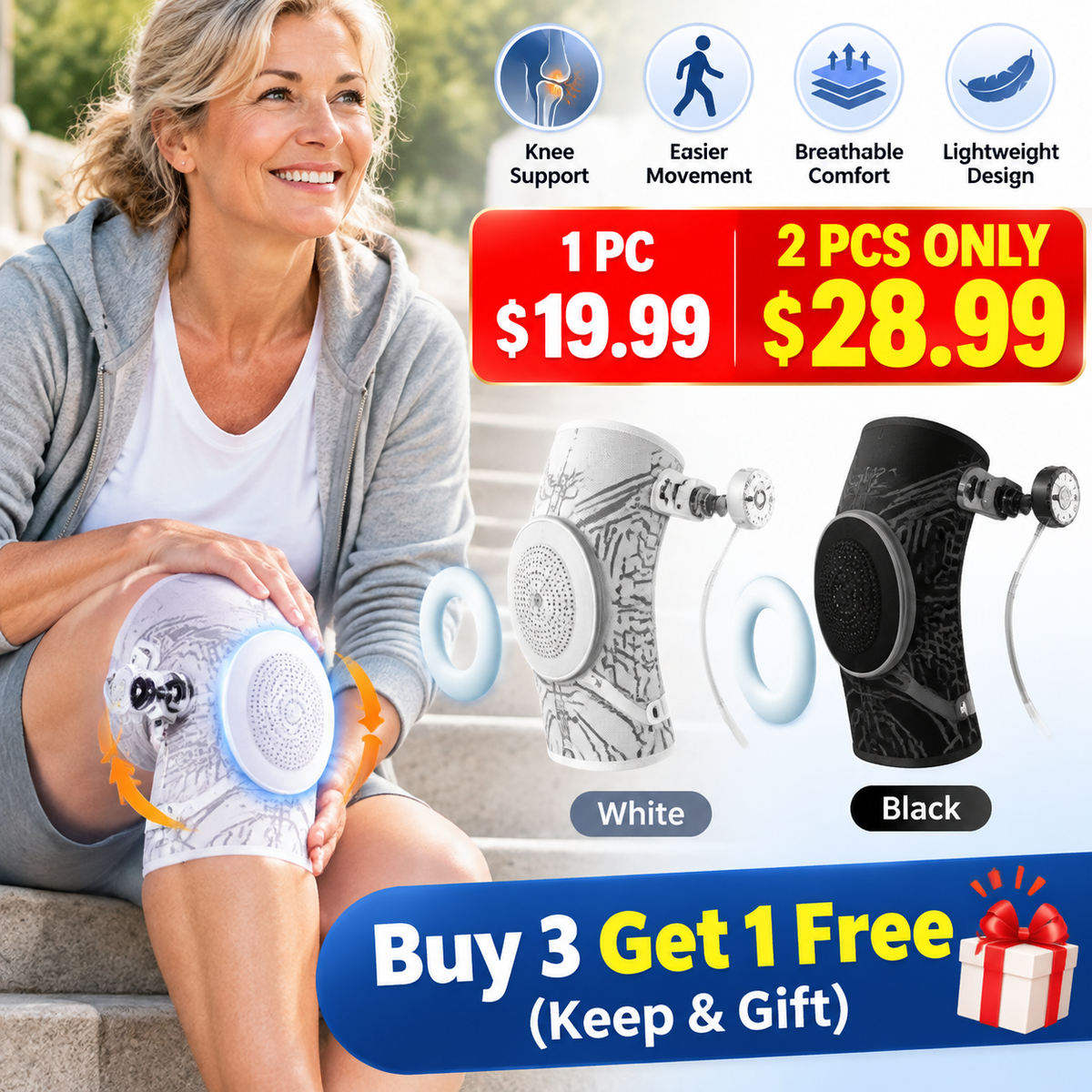 Adjustable Knee Brace – Compression Support & Stabilizer