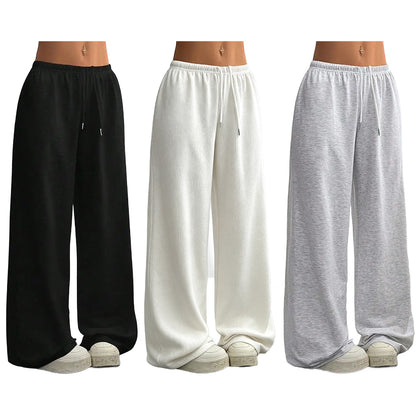 Solid Color Oversized Sports Pants Loose Lounge Pants