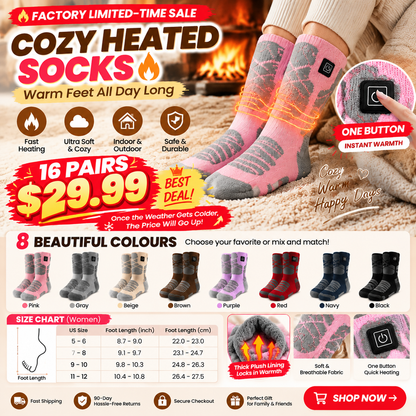 🏭 FACTORY LIMITED-TIME SALE ⚡ FINAL SALE – 8 PAIRS ONLY $25.99! Cozy Heated Socks for Men, Women & The Whole Family